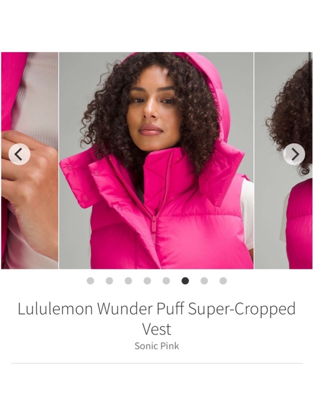 Lululemon Wunder Puff Super Cropped Vest Sonic Pink Sz 2